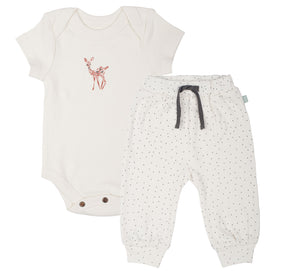 Baby onesie and pants set, organic cotton