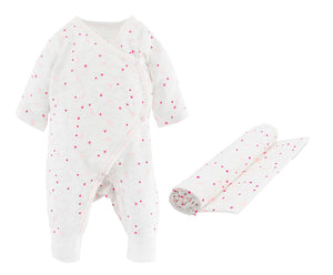 Muslin Swaddle Blanket and Baby Jumpsuit Set, organic cotton